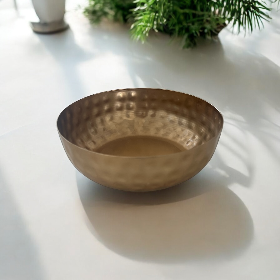 8&quot; Gold Snow Candle Holder